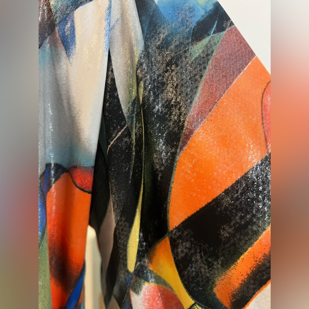 Multicolor Halter Dress, Splatter Pattern, size M - Picture 6 of 9
